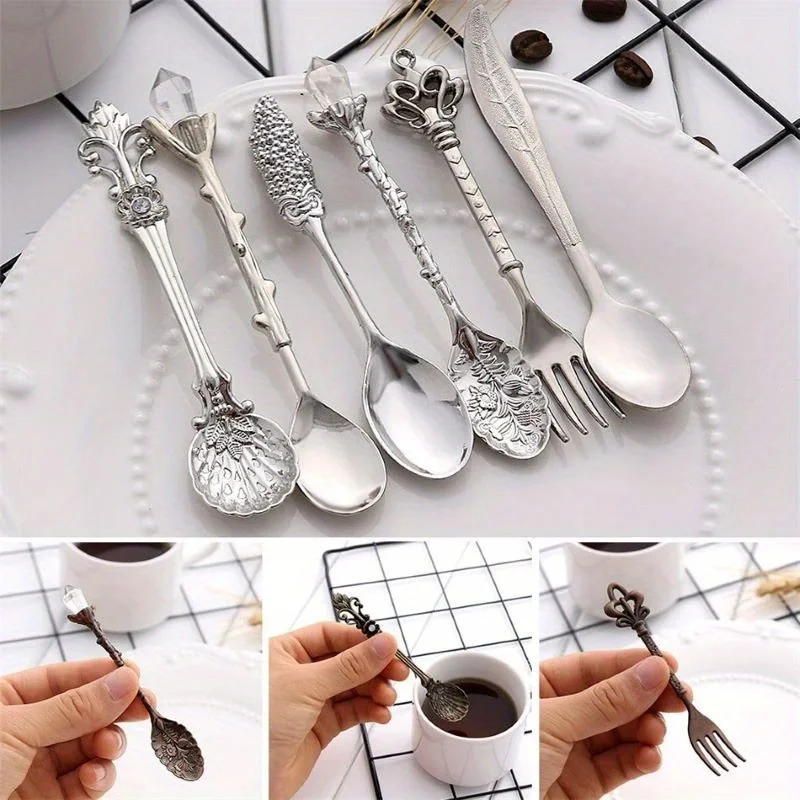 Vintage Collectible Spoons - 6Pcs/Set Vintage European Palace Tableware Set