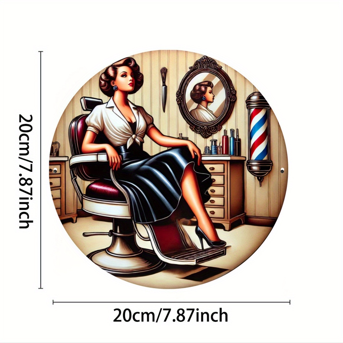 1pc Vintage Barber Shop Metal  - đánh giá và giá Vintage Collectible Plates