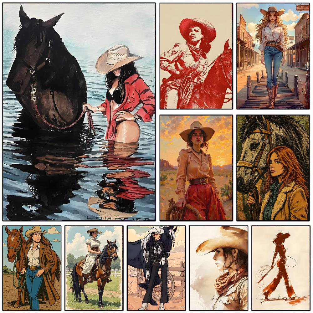 Vintage Cowgirl Theme Poster M - đánh giá và giá Vintage Collectible Posters